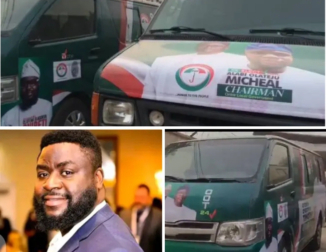 LG election: Onireti gifts buses to PDP candidates in Ogbomoso (PHOTOS)